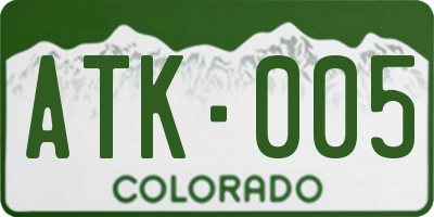 CO license plate ATK005