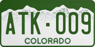 CO license plate ATK009