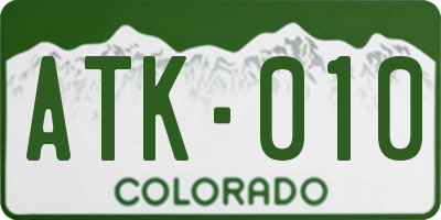 CO license plate ATK010