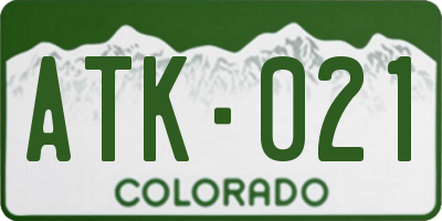 CO license plate ATK021