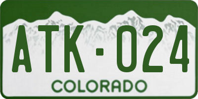 CO license plate ATK024