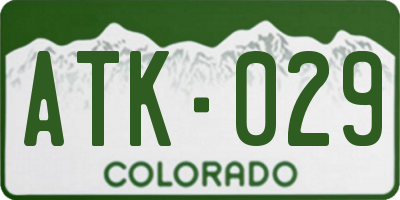 CO license plate ATK029