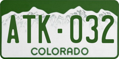 CO license plate ATK032