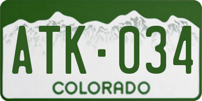 CO license plate ATK034