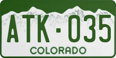CO license plate ATK035