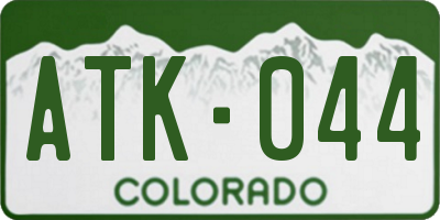 CO license plate ATK044