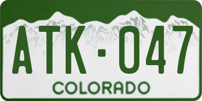 CO license plate ATK047