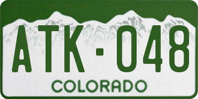 CO license plate ATK048