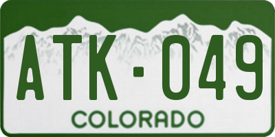 CO license plate ATK049