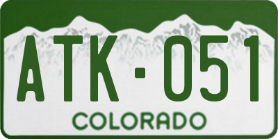 CO license plate ATK051