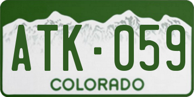 CO license plate ATK059