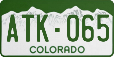 CO license plate ATK065