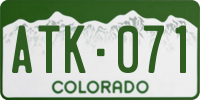 CO license plate ATK071