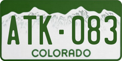 CO license plate ATK083