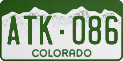 CO license plate ATK086
