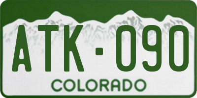 CO license plate ATK090