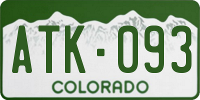 CO license plate ATK093
