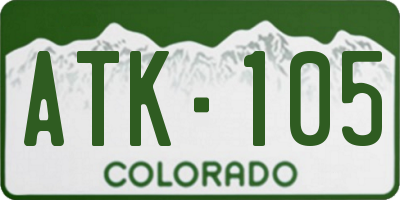 CO license plate ATK105