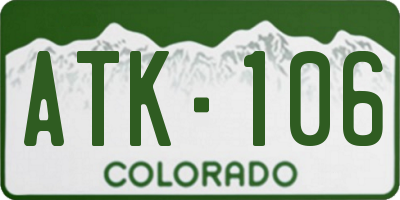 CO license plate ATK106
