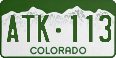 CO license plate ATK113