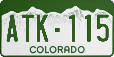 CO license plate ATK115