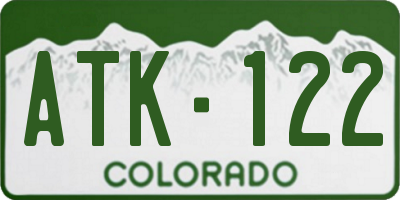 CO license plate ATK122