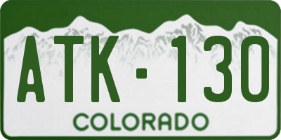CO license plate ATK130