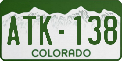 CO license plate ATK138