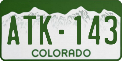 CO license plate ATK143