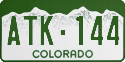 CO license plate ATK144