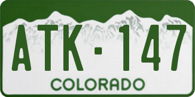 CO license plate ATK147