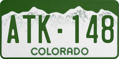 CO license plate ATK148