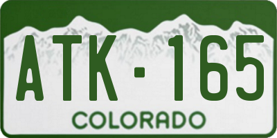 CO license plate ATK165