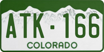 CO license plate ATK166