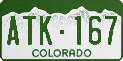 CO license plate ATK167