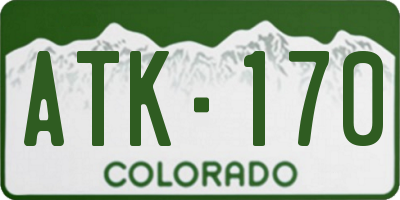 CO license plate ATK170
