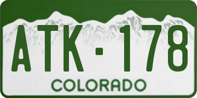 CO license plate ATK178