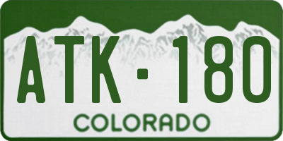 CO license plate ATK180