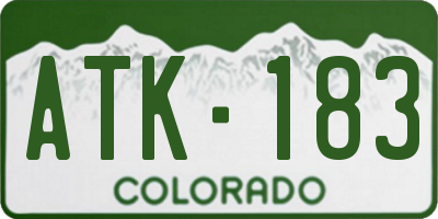 CO license plate ATK183