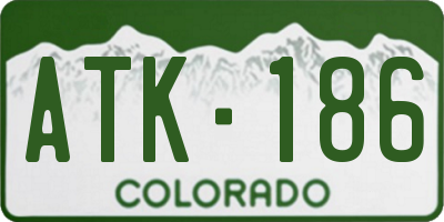 CO license plate ATK186