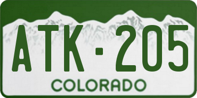 CO license plate ATK205