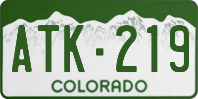 CO license plate ATK219
