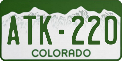 CO license plate ATK220