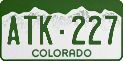 CO license plate ATK227