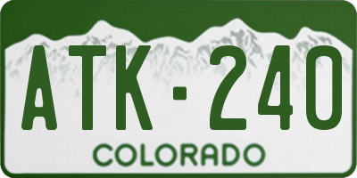 CO license plate ATK240