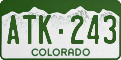 CO license plate ATK243