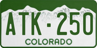 CO license plate ATK250