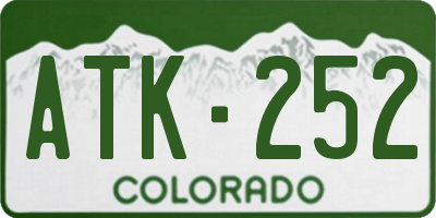 CO license plate ATK252