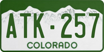 CO license plate ATK257