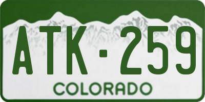 CO license plate ATK259